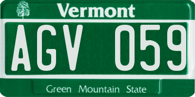 VT license plate AGV059