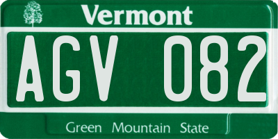 VT license plate AGV082