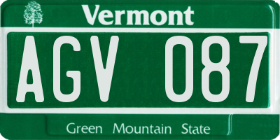 VT license plate AGV087