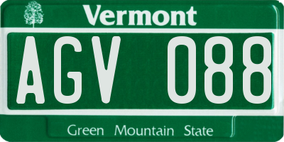 VT license plate AGV088