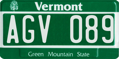 VT license plate AGV089