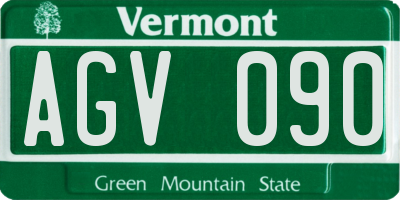 VT license plate AGV090