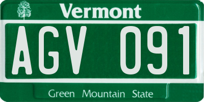 VT license plate AGV091