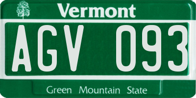 VT license plate AGV093