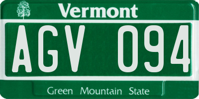 VT license plate AGV094