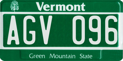 VT license plate AGV096