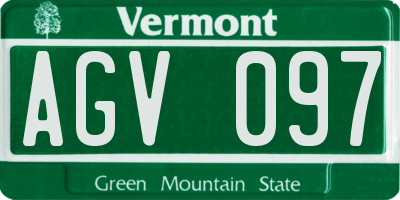 VT license plate AGV097