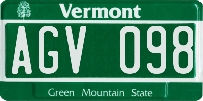 VT license plate AGV098