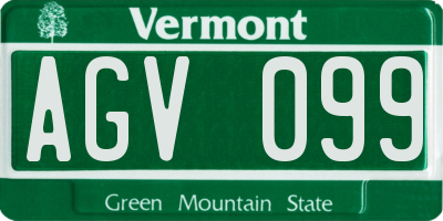 VT license plate AGV099