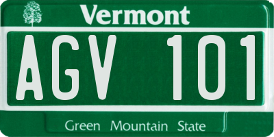 VT license plate AGV101