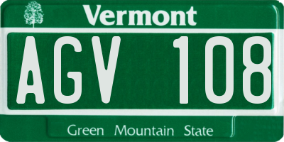 VT license plate AGV108