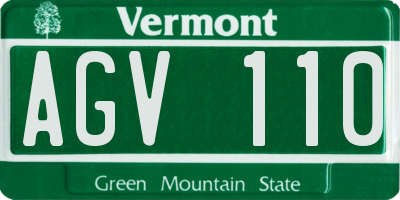 VT license plate AGV110