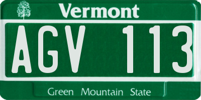 VT license plate AGV113