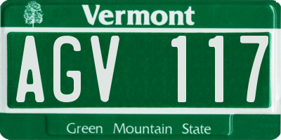 VT license plate AGV117
