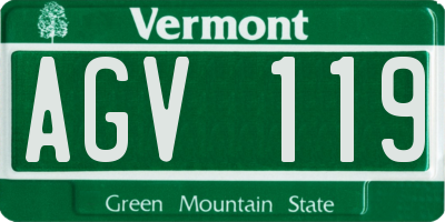 VT license plate AGV119