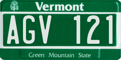 VT license plate AGV121