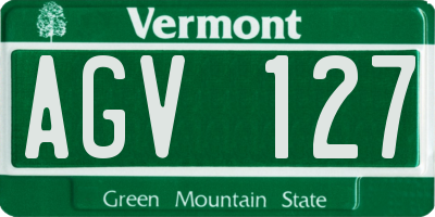 VT license plate AGV127