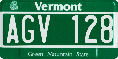 VT license plate AGV128