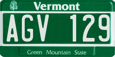 VT license plate AGV129