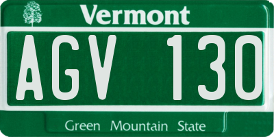 VT license plate AGV130