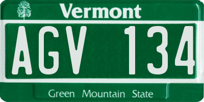 VT license plate AGV134