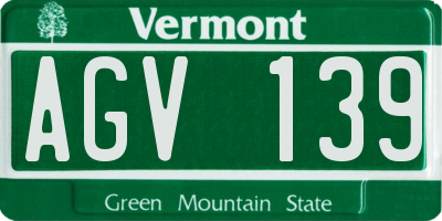 VT license plate AGV139