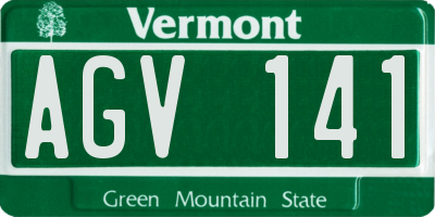 VT license plate AGV141
