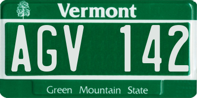 VT license plate AGV142