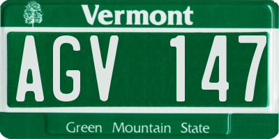 VT license plate AGV147