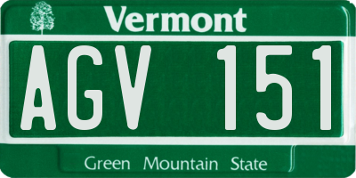 VT license plate AGV151