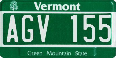 VT license plate AGV155