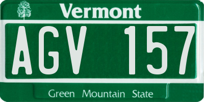 VT license plate AGV157
