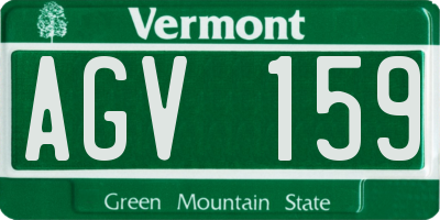 VT license plate AGV159