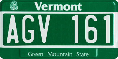 VT license plate AGV161