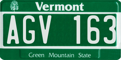 VT license plate AGV163
