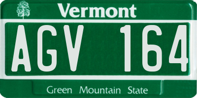 VT license plate AGV164