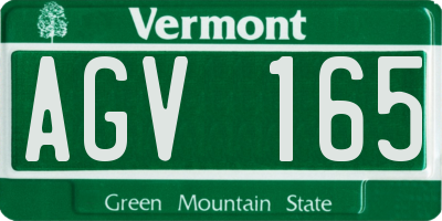VT license plate AGV165