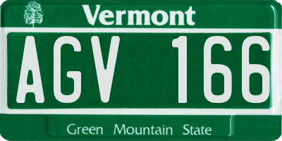 VT license plate AGV166