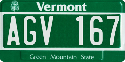 VT license plate AGV167