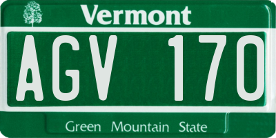VT license plate AGV170