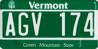 VT license plate AGV174