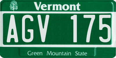 VT license plate AGV175