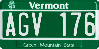 VT license plate AGV176