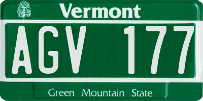 VT license plate AGV177