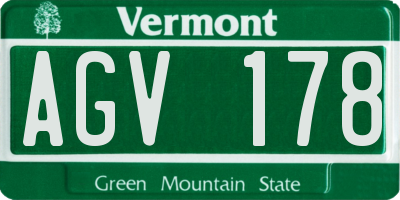 VT license plate AGV178