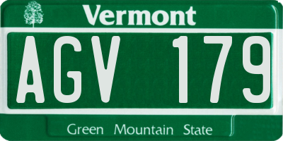 VT license plate AGV179
