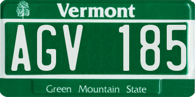 VT license plate AGV185