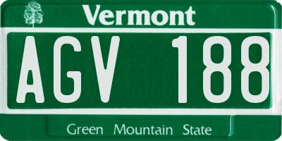 VT license plate AGV188