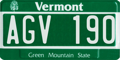 VT license plate AGV190