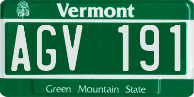 VT license plate AGV191
